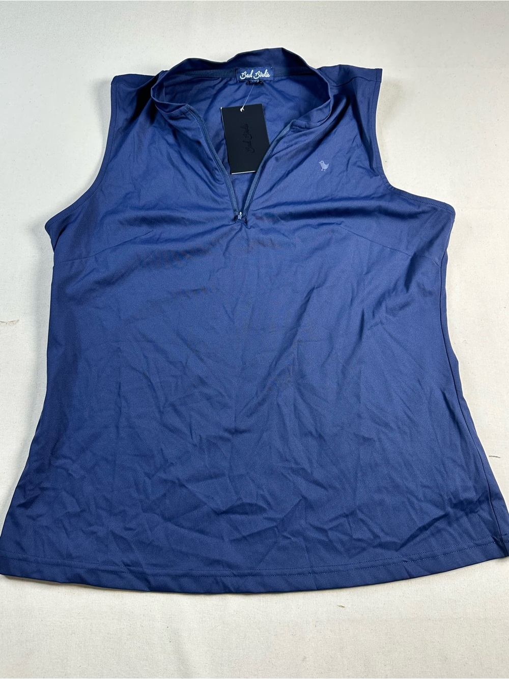 Bad Birdie Women's "Blade SL" Sleeveless Golf Polo Shirt Large Navy